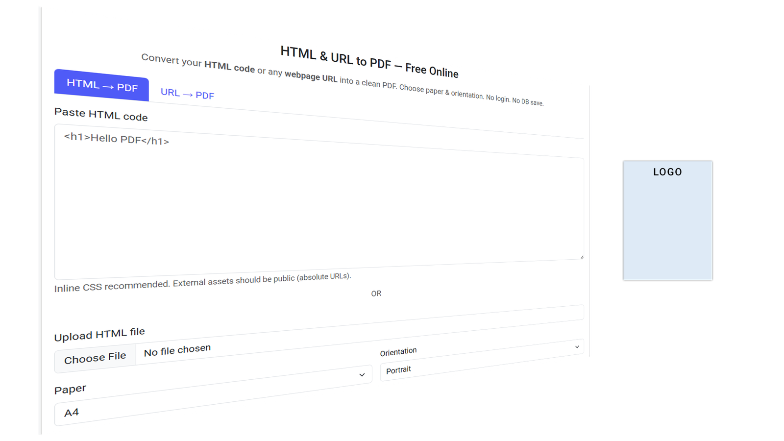 HTML to PDF or URL to PDF