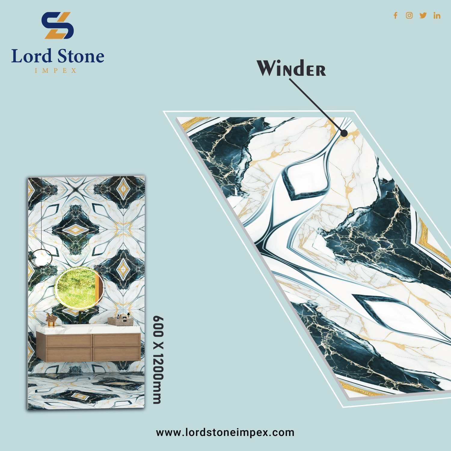 Winder 600x1200mm Tiles - 
                                      Lord stone impex
                                     