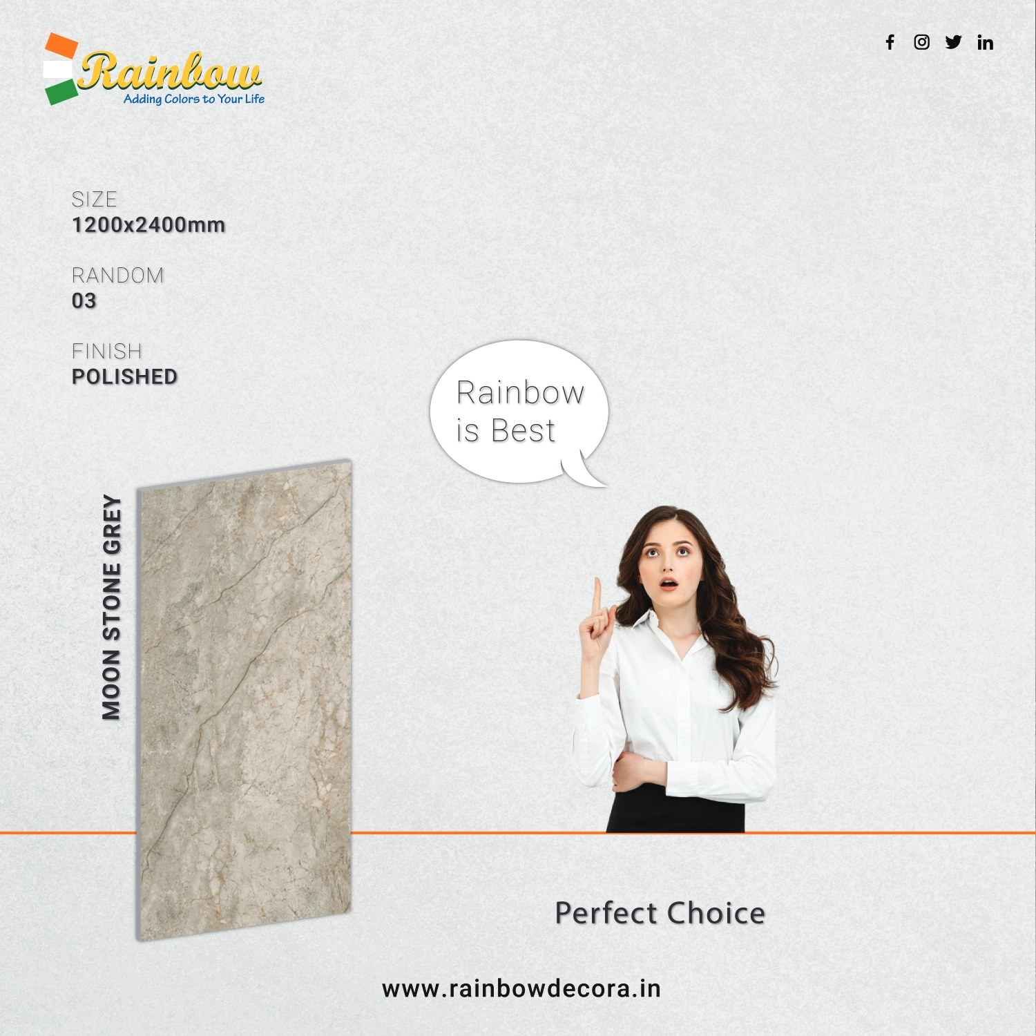 Moon Stone Grey - 
                                      Rainbow Decora
                                     