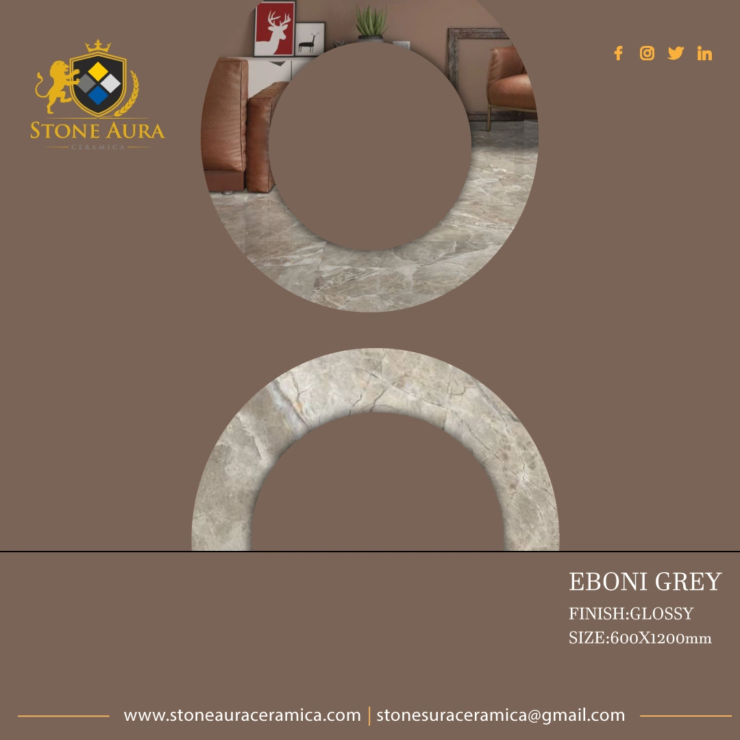 Eboni Grey 600x1200mm Tiles - 
                                      Stone Aura Ceramica
                                     