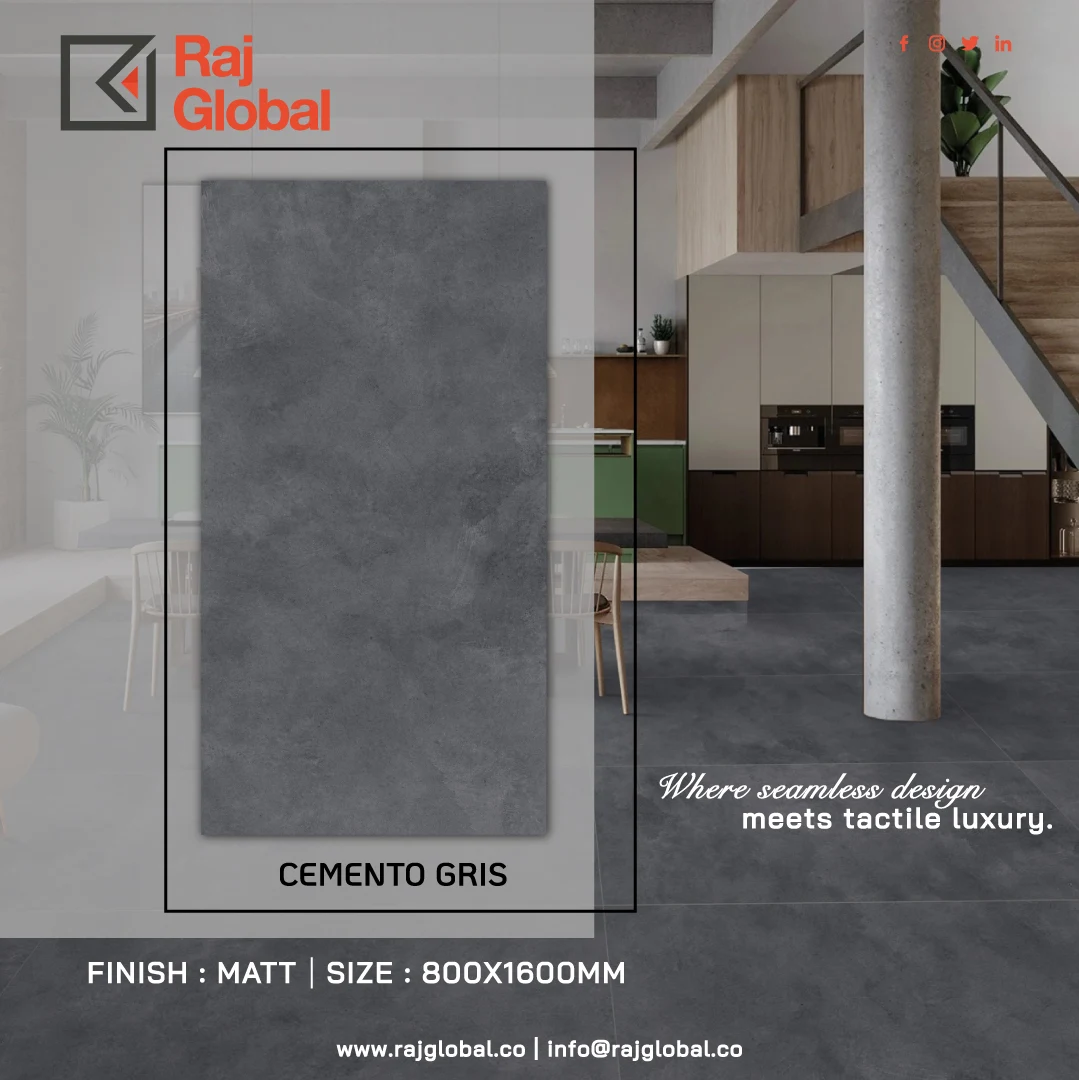 Cemento Gris 800x1600mm Tiles - 
                                      RAJ GLOBAL
                                     